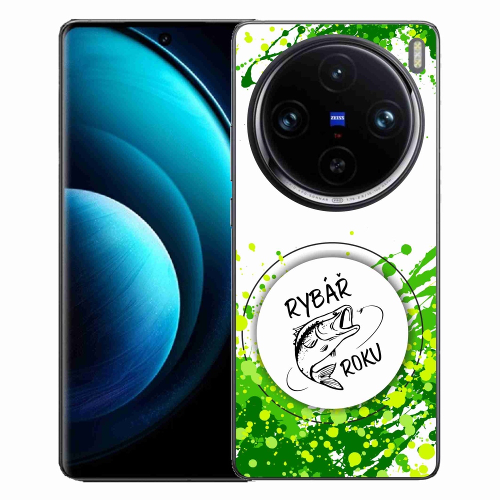 Zselés borítás mmCase a Vivo X100 Pro 5G-n - az év horgásza fehér háttérrel