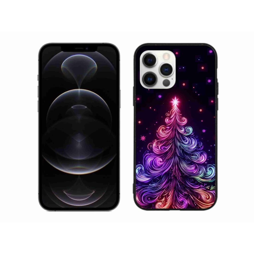 Gél borítás mmCase iPhone 12 Pro Max készülékhez - neon karácsonyfa 1