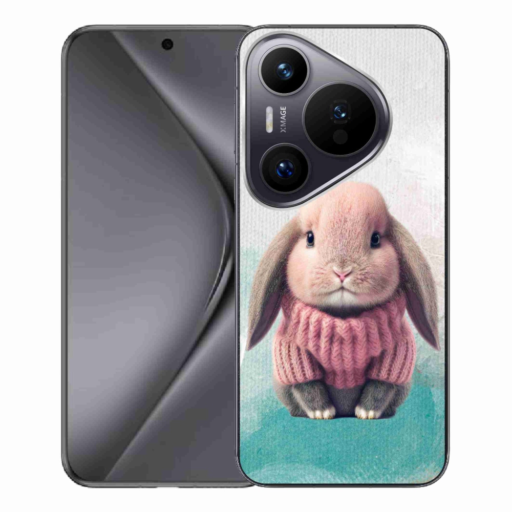 Zselés borítás mmCase a Huawei Pura 70 Pro számára - nyúl pulóverben