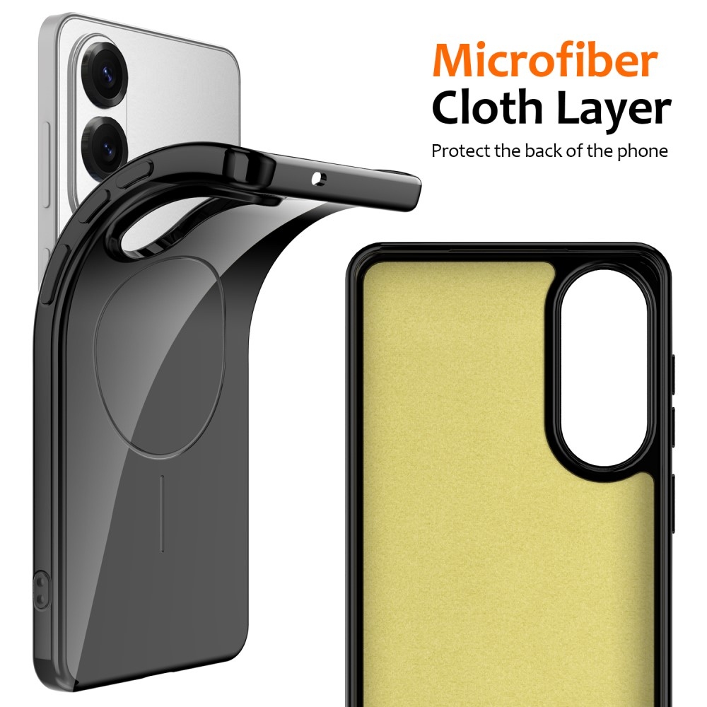 Zselés tok MagSafe-val Samsung Galaxy S25 Edge készülékhez - fekete