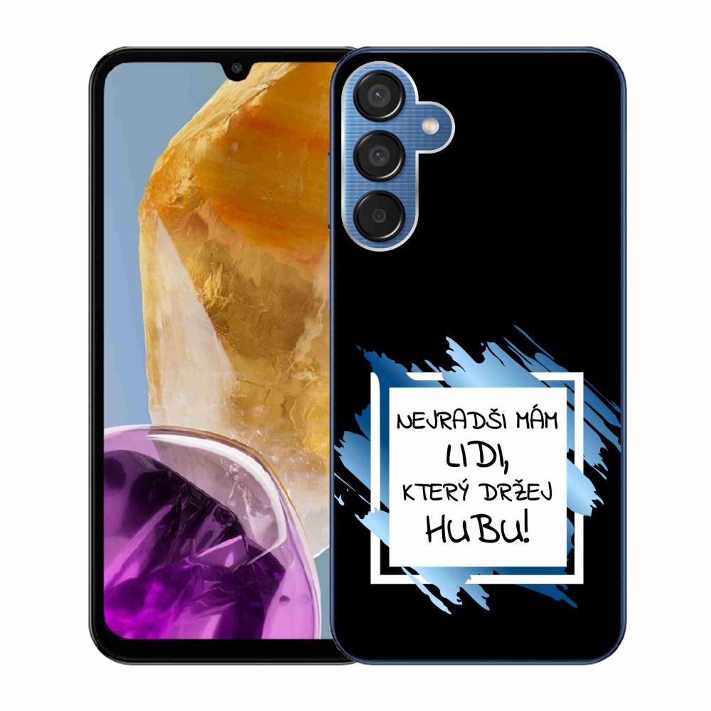 Gél borító mmCase Samsung Galaxy M15 5G - vicces szöveg 7 fehér és fekete háttérrel