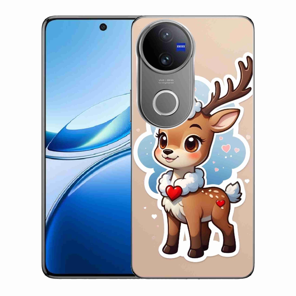 Zselés borítás mmCase a Vivo V50 5G készülékhez - rajzfilm rénszarvas