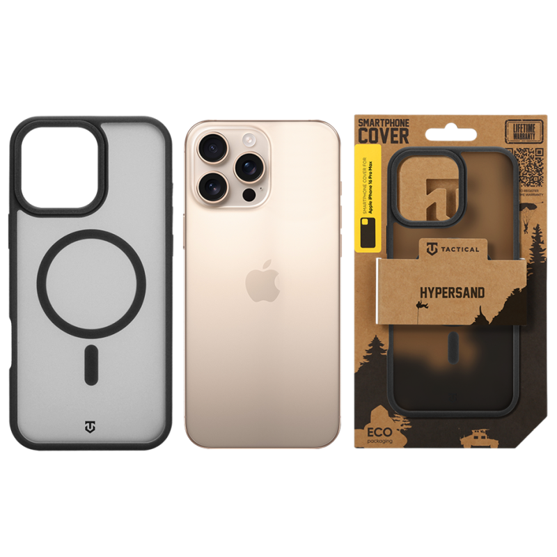 Tactical MagForce Hypersand tok az Apple iPhone 16 Pro Max-hoz, Asphalt színben