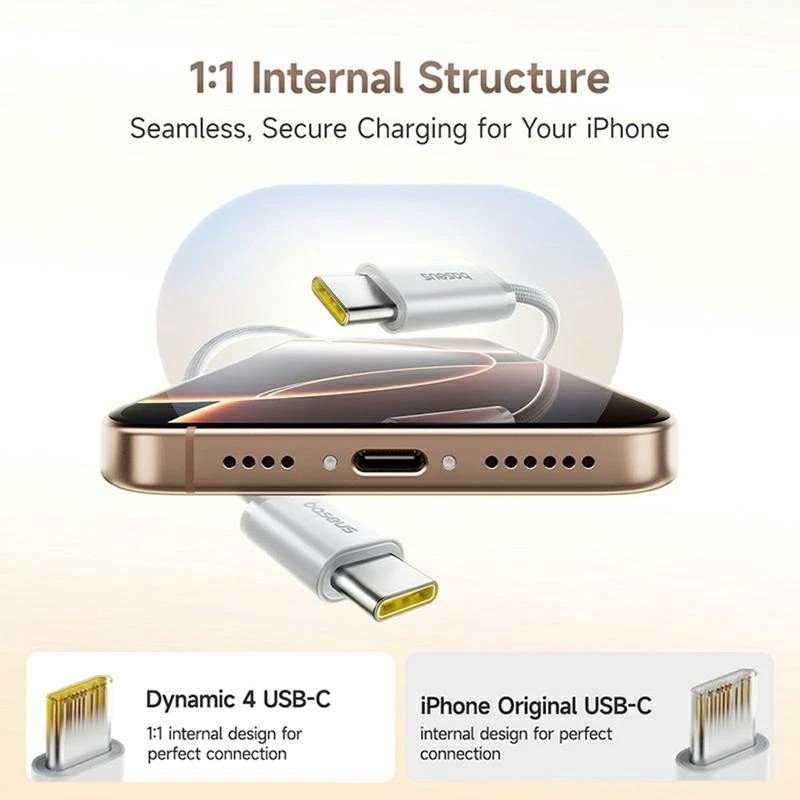 Baseus Dynamic 4 Pro Series adatkábel USB-C - USB-C 100W 1m Hold fehér