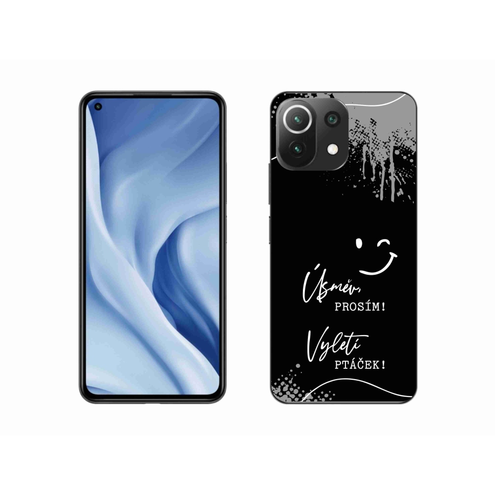 Gél borító mmCase a Xiaomi 11 Lite 5G NE számára - vicces szöveg 4 fekete háttérrel