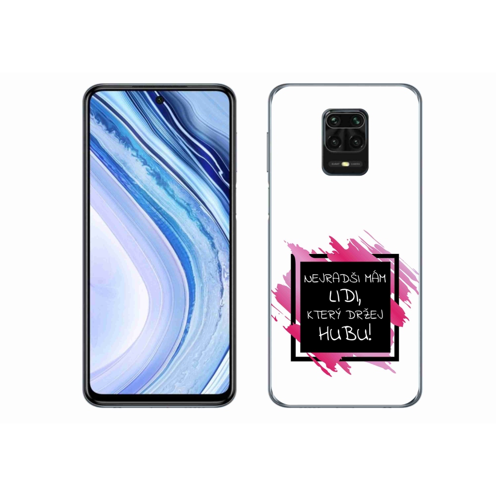 Gél borító mmCase a Xiaomi Redmi Note 9S-hez - vicces szöveg 7 fekete és fehér háttérrel