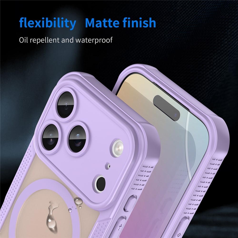 Fagyálló, MagSafe-kompatibilis tok az iPhone 18 Pro/17 Pro-hoz – lila