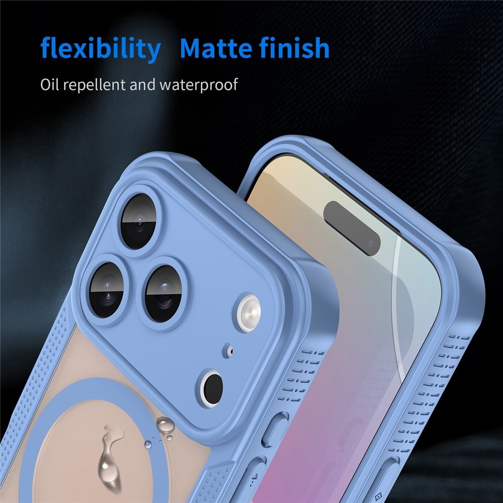 Fagyálló, MagSafe-kompatibilis tok az iPhone 18 Pro/17 Pro-hoz – kék