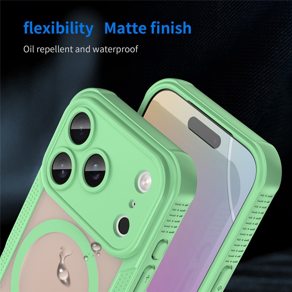 Fagyálló, MagSafe-kompatibilis tok az iPhone 18 Pro/17 Pro-hoz – zöld