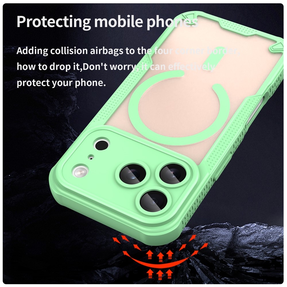 Fagyálló, MagSafe-kompatibilis tok az iPhone 18 Pro/17 Pro-hoz – zöld