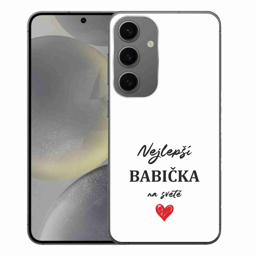 Gél borító mmCase Samsung Galaxy S24+ - a legjobb nagymama 1 fehér háttérrel