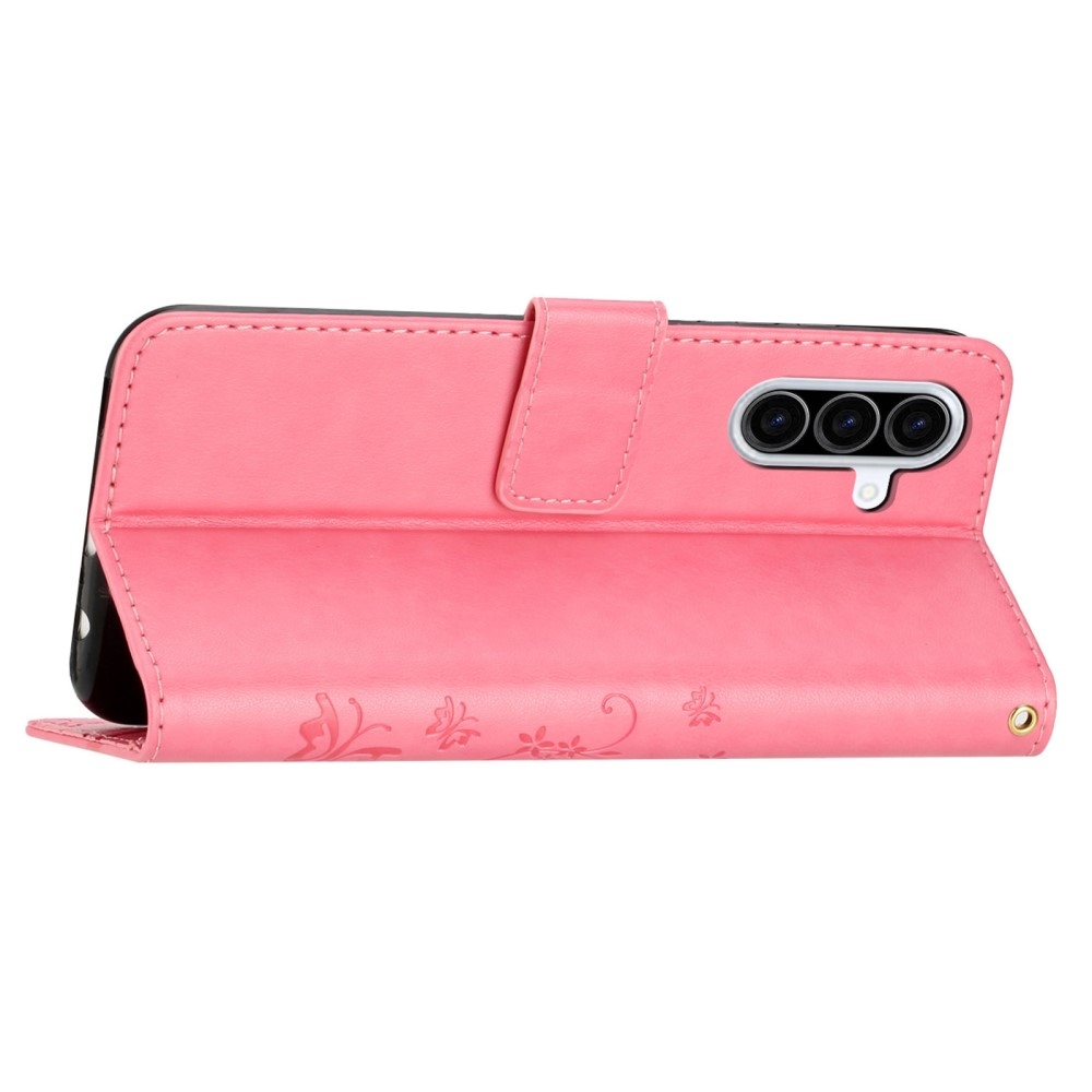 Virágok könyv tok Samsung Galaxy A26 5G - rózsaszínű