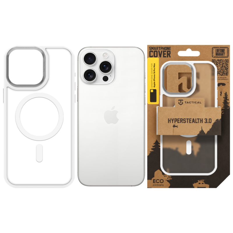 Tactical MagForce Hyperstealth 3.0 tok az Apple iPhone 16 Pro Max-hoz, hófehér