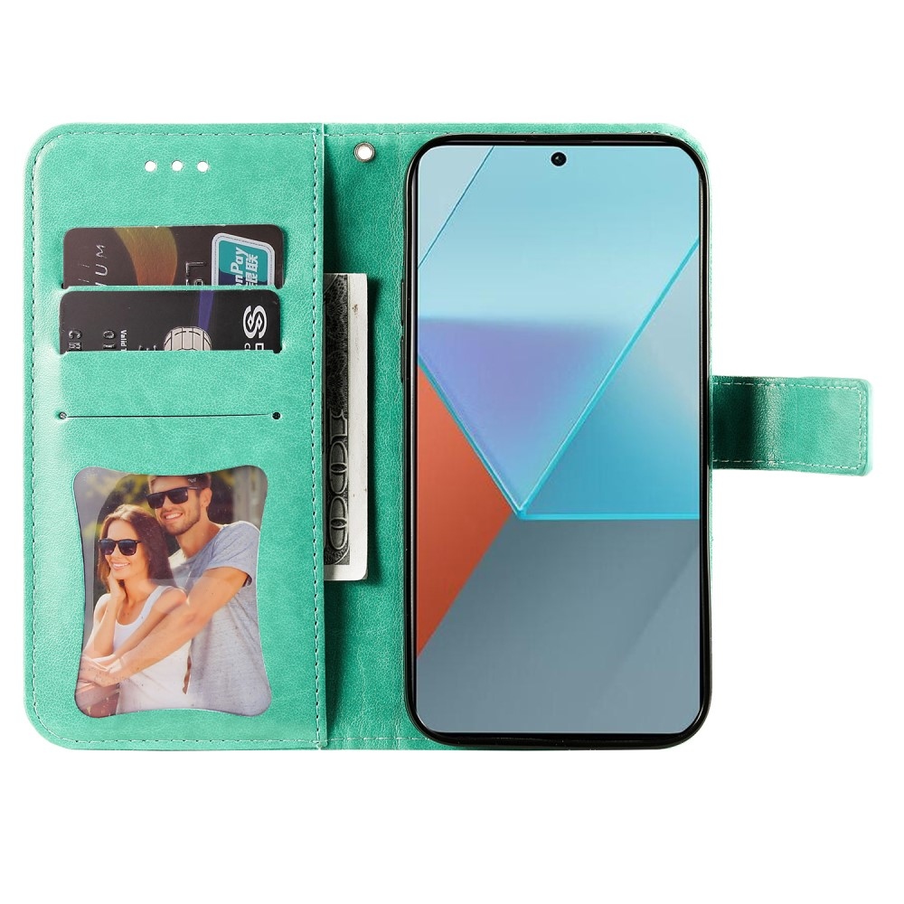 Mandala könyv tok a Xiaomi Redmi Note 13 Pro 5G/Poco X6 5G számára - teáskék színű