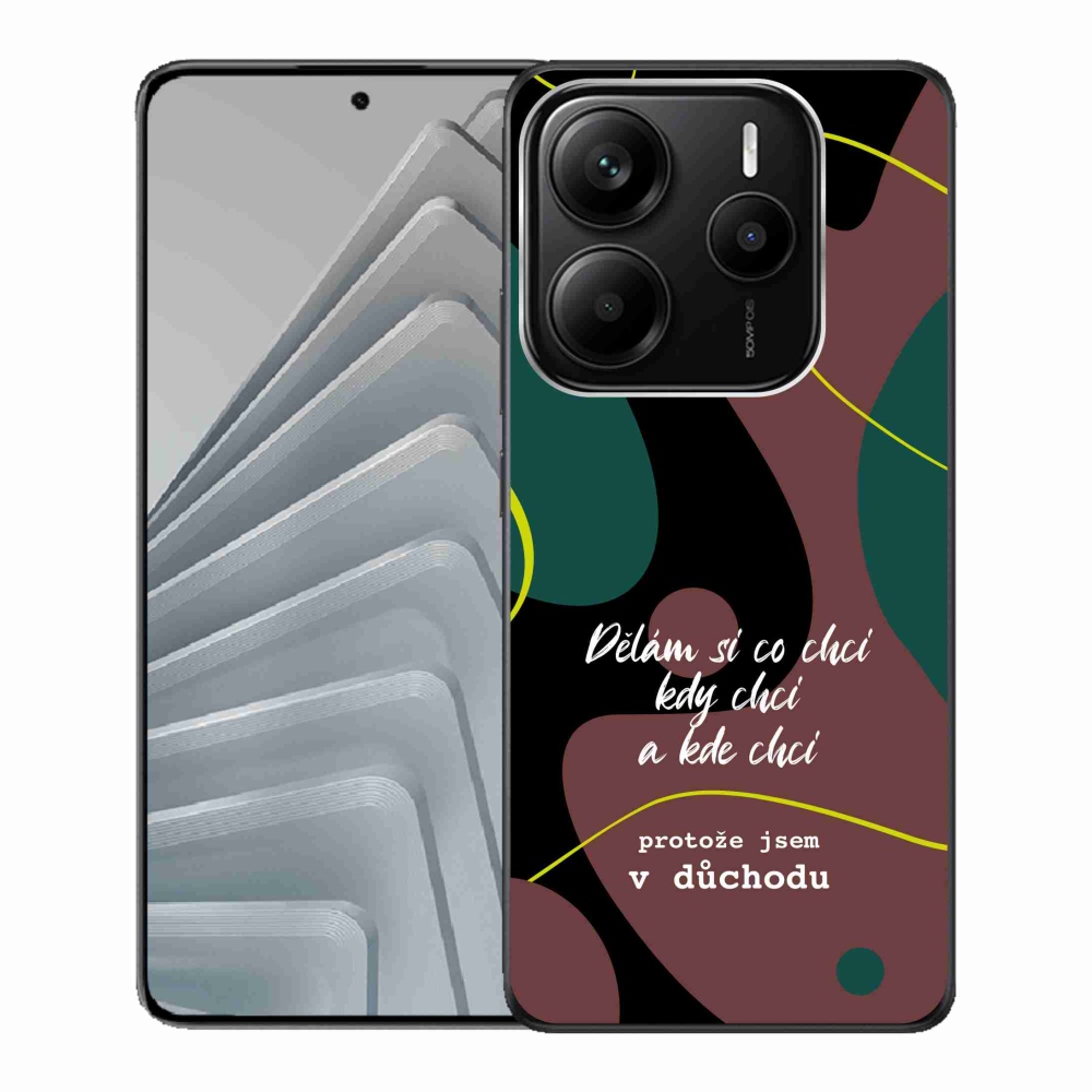 Gél borító mmCase a Xiaomi Redmi Note 14 5G-hez - vicces szöveg 10 fekete háttérrel