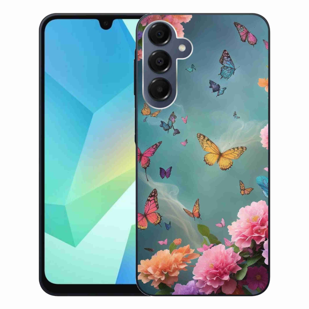 Gél borítás mmCase Samsung Galaxy A16 4G/5G - színes virágok és pillangók