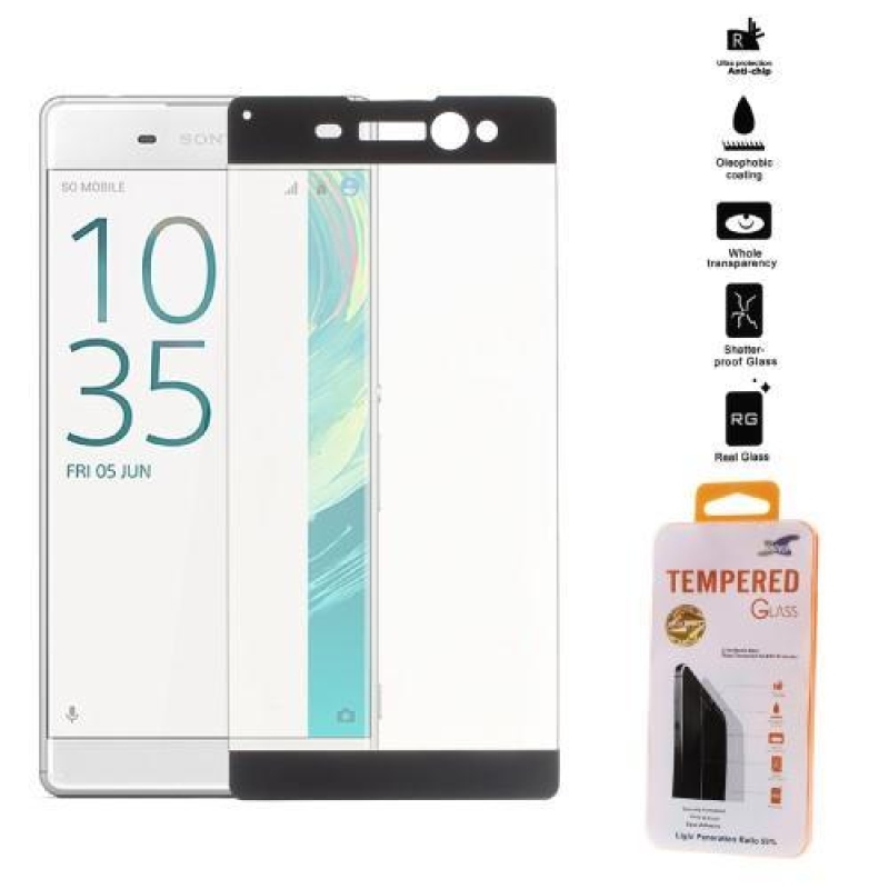 Teljes, teljes képernyős edzett üveg Sony Xperia XA Ultra - fekete szegéllyel