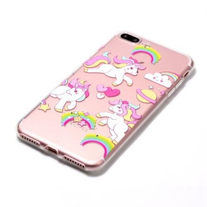 Vicces zselés tok iPhone 8 Plus és iPhone 7 Plus készülékhez - egyszarvúak és szívek