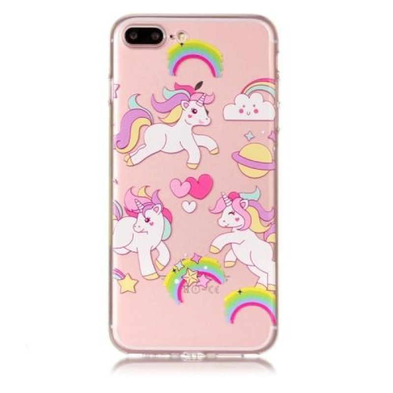 Vicces zselés tok iPhone 8 Plus és iPhone 7 Plus készülékhez - egyszarvúak és szívek