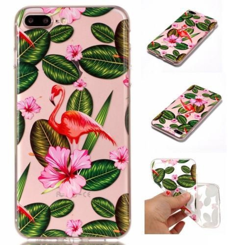 Vicces zselés tok iPhone 8 Plus és iPhone 7 Plus készülékhez - flamingó