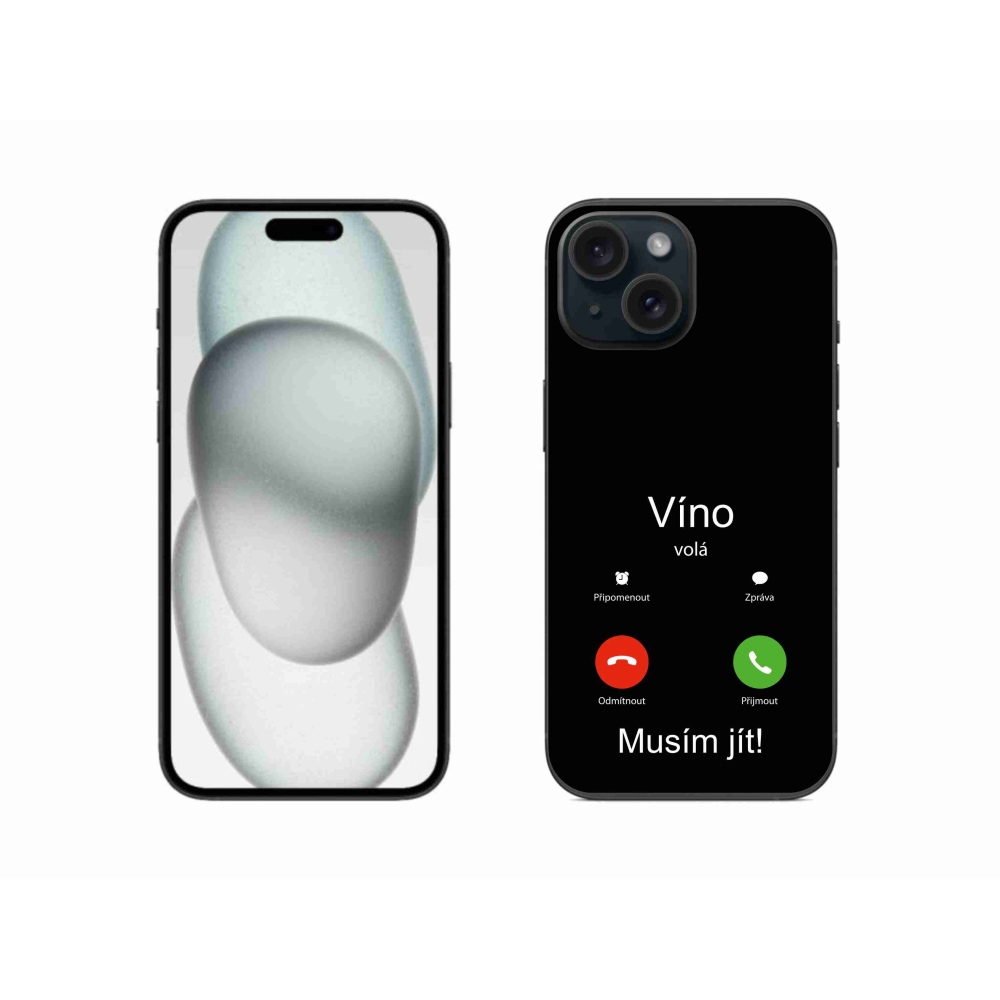 Gél borítás mmCase iPhone 15 készülékhez - bor hívások fekete háttérrel