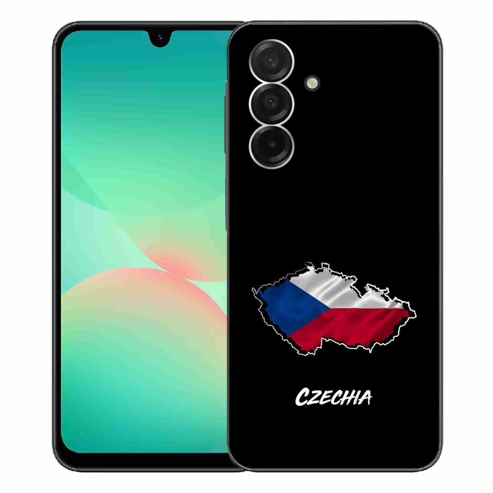 Gél védőhuzat mmCase Samsung Galaxy A26 5G - Csehország fekete háttérrel