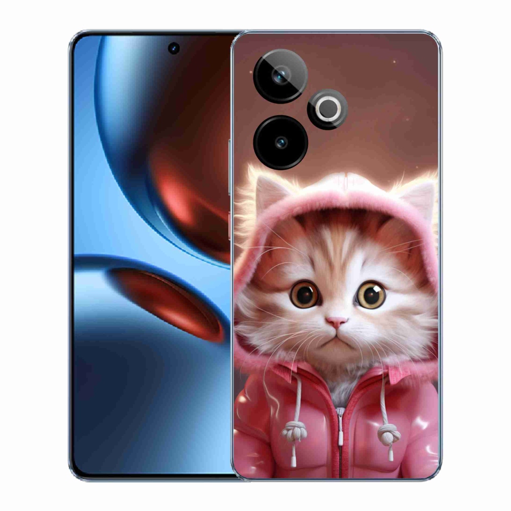 Rugalmas zselés tok mmCase képpel a Realme GT 7 5G/GT 7T 5G számára - aranyos cica 3