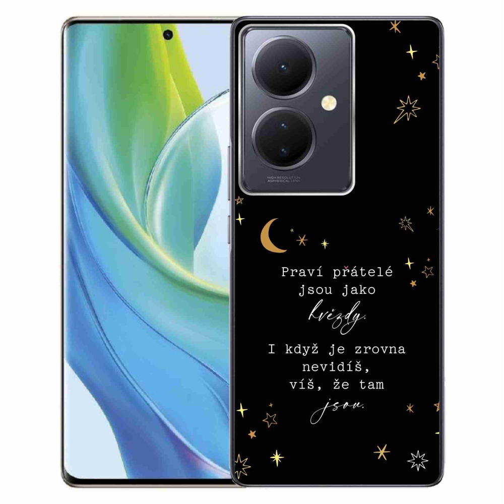Gél borítás mmCase a Vivo V29 Lite 5G-n - Idézet 6 fekete háttér