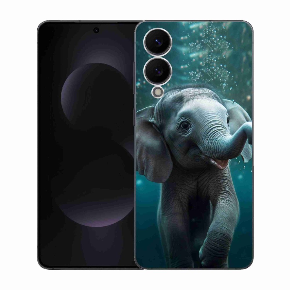 Gél borítás mmCase Samsung Galaxy S25 Edge készülékhez - elefánt a víz alatt