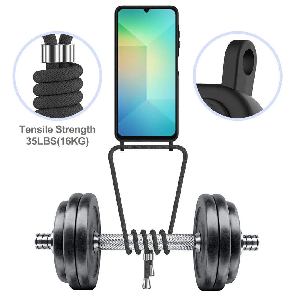 Zsinórral ellátott zselés tok Samsung Galaxy A06 4G kártyához - fekete