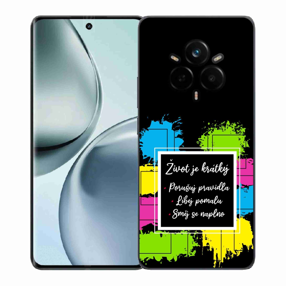 Gél borítás mmCase a Realme 14 Pro+ 5G készülékhez - Idézet 5 fekete háttér