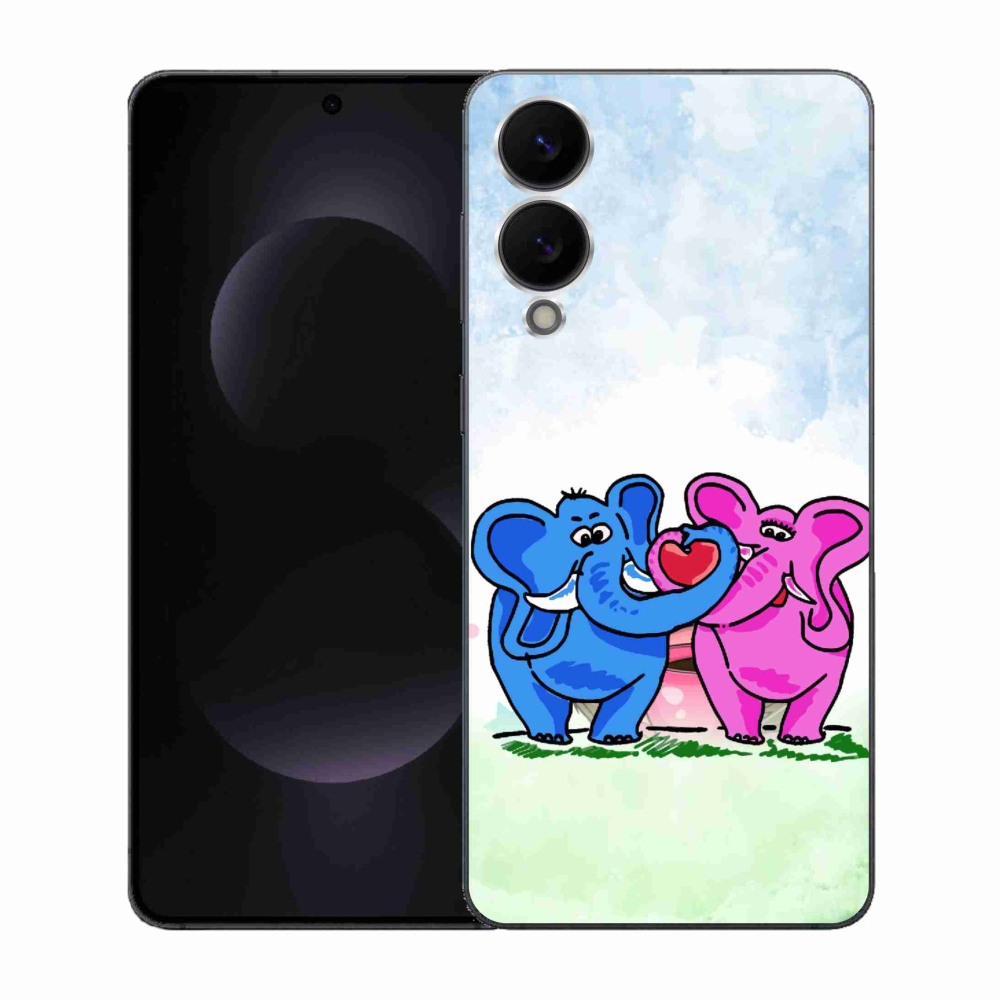 Gél borítás mmCase Samsung Galaxy S25 Edge készülékhez - szerelmes elefántok