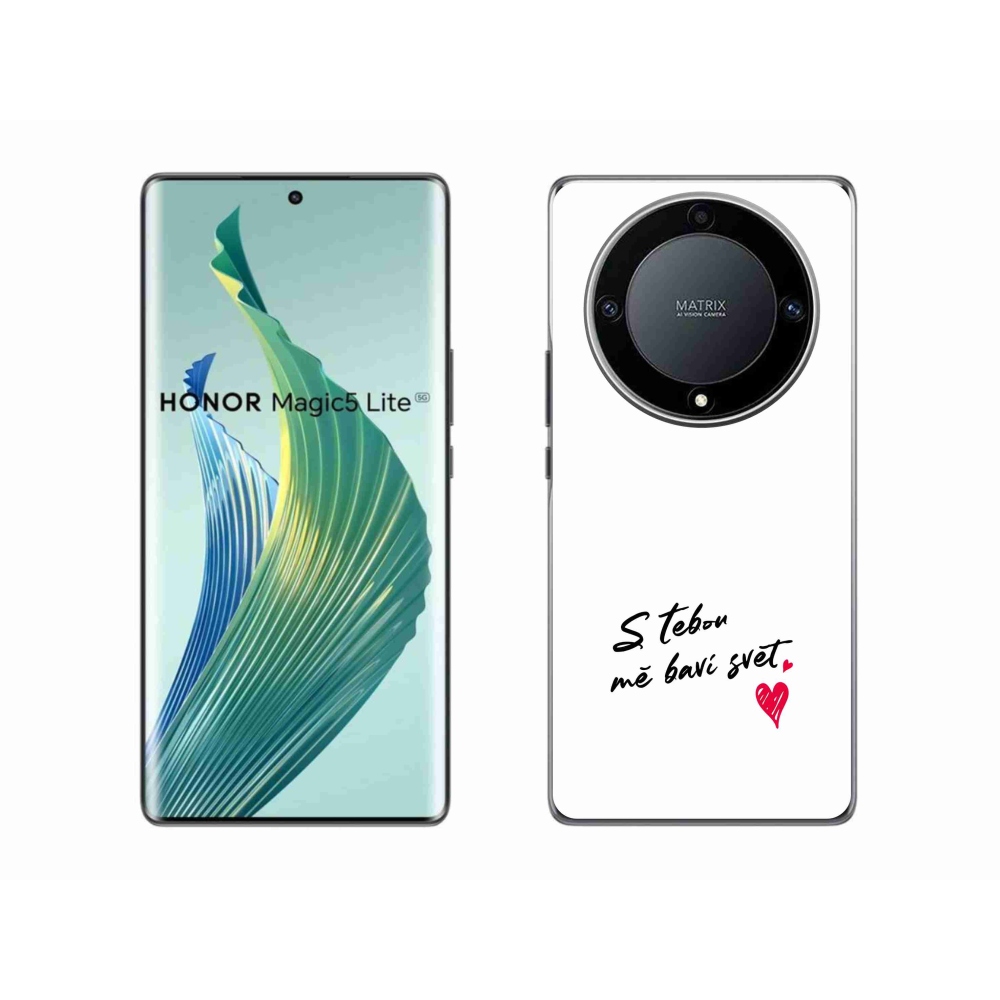 Gél borító mmCase a Honor Magic 5 Lite 5G készülékhez - szerelmes szöveg 1 fehér háttér