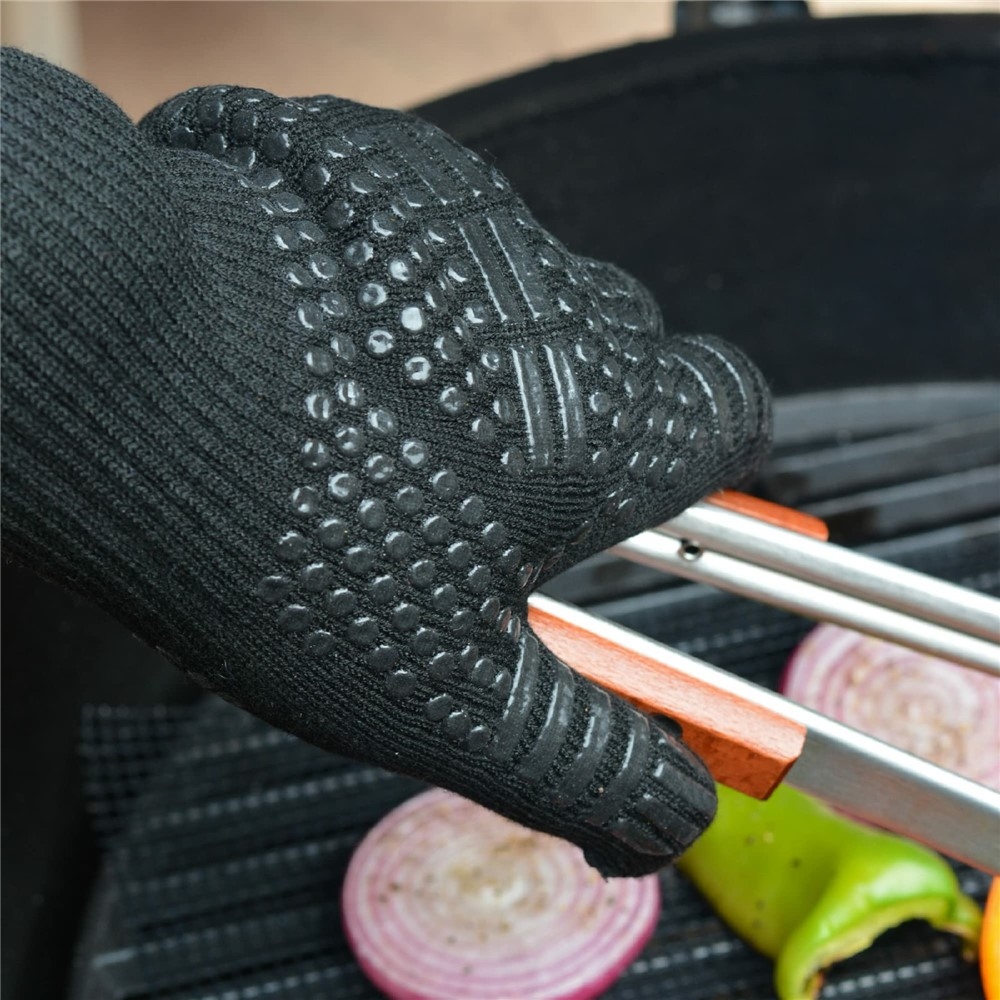 Hőálló védőkesztyű grillhez és sütőhöz - fekete
