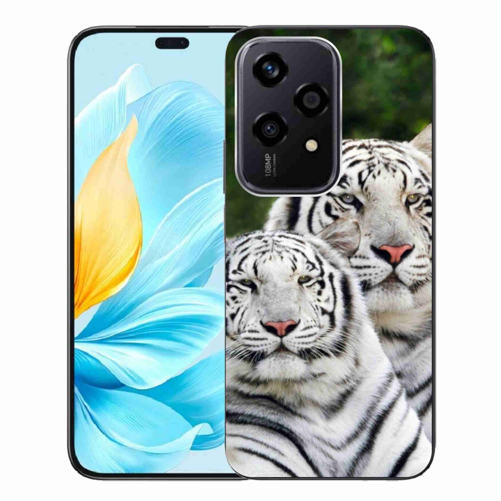 Gél tok mmCase a Honor 200 Lite 5G számára - fehér tigrisek