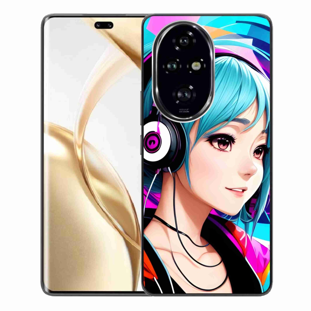 Zselés borítás mmCase a Honor 200 Pro 5G-hez - lány fejhallgatóval