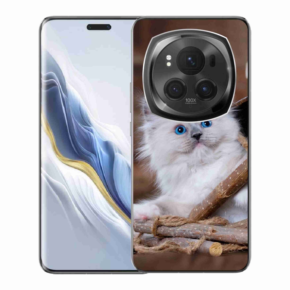 Zselés borítás mmCase a Honor Magic 6 Pro 5G készülékhez - fehér cica