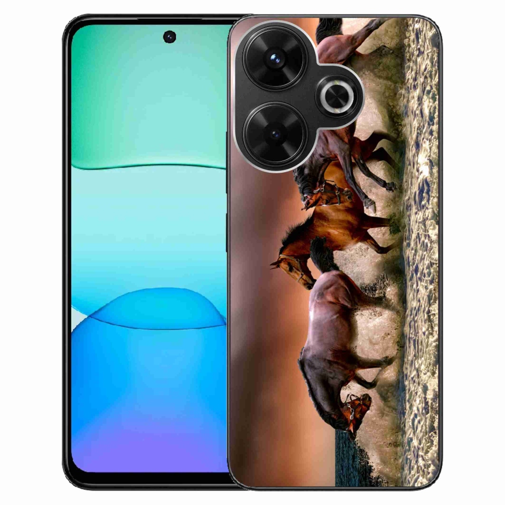 Gél tok mmCase a Xiaomi Redmi 13 4G/Poco M6 4G számára - lovak 1