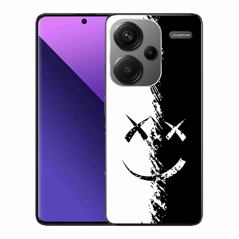 Gél borítás mmCase a Xiaomi Redmi Note 13 Pro+ 5G számára - fekete-fehér mosolygó