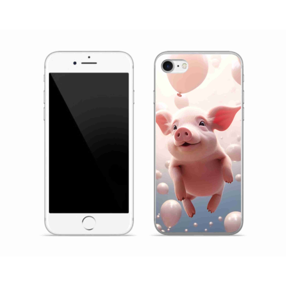 Zselés borítás mmCase iPhone SE (2020) - malac lufikkal