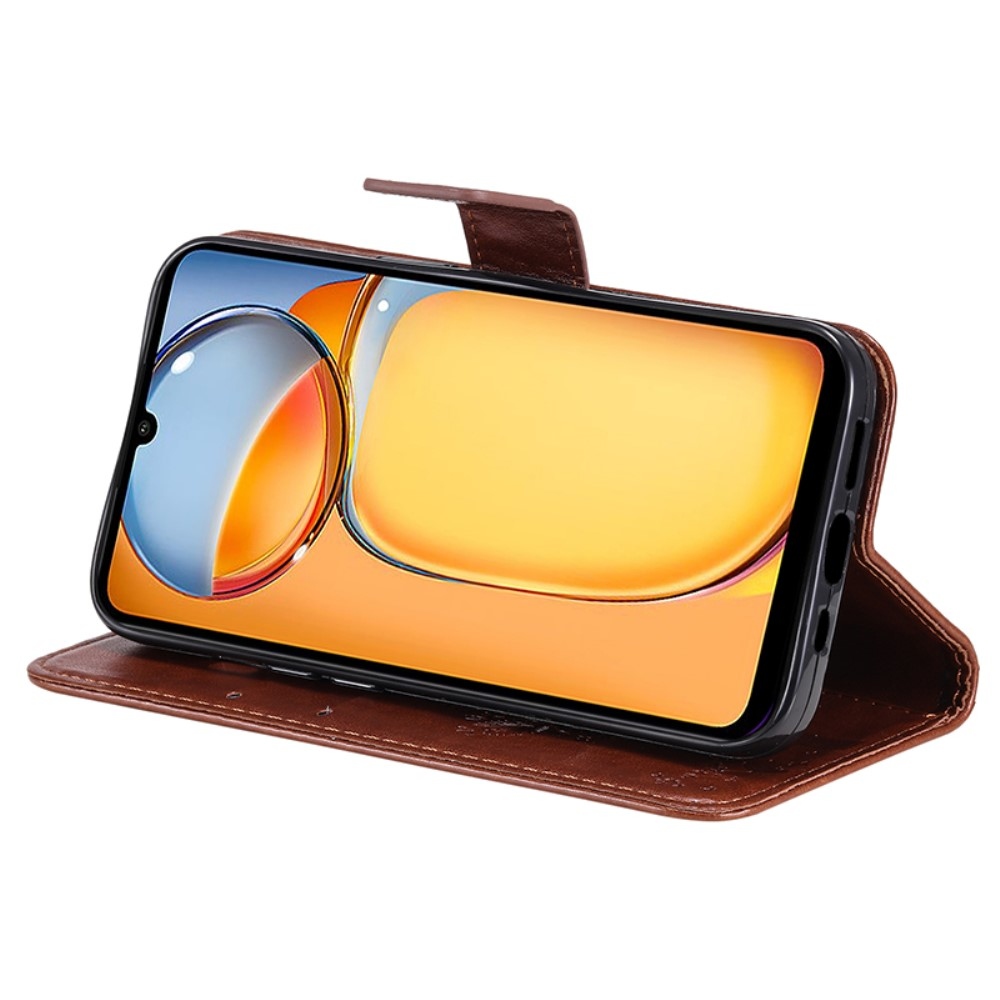 Fák könyvtáska Xiaomi Poco C65/Redmi 13C - barna színben