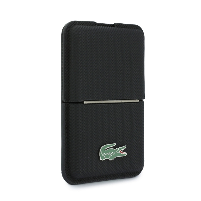 Lacoste PVC Iconic Petit Pique MagSafe pénztárca állvánnyal, fekete