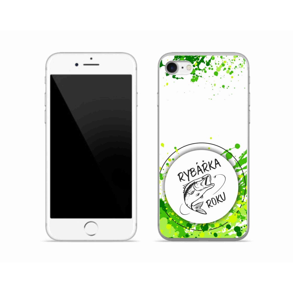 Zselés borító mmCase iPhone SE (2020) - Az év horgásza fehér háttérrel