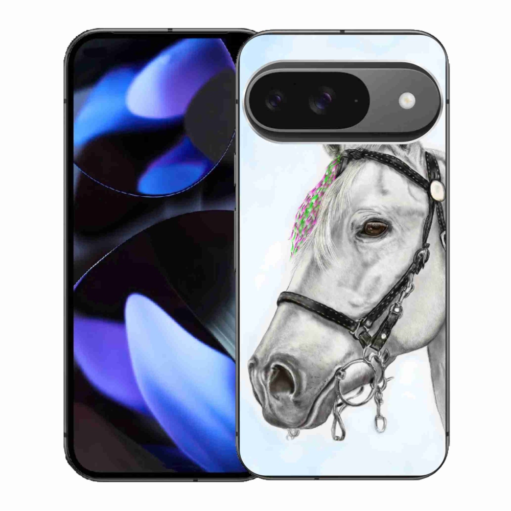 Zselés borítás mmCase a Google Pixel 9/9 Pro számára - fehér ló 1