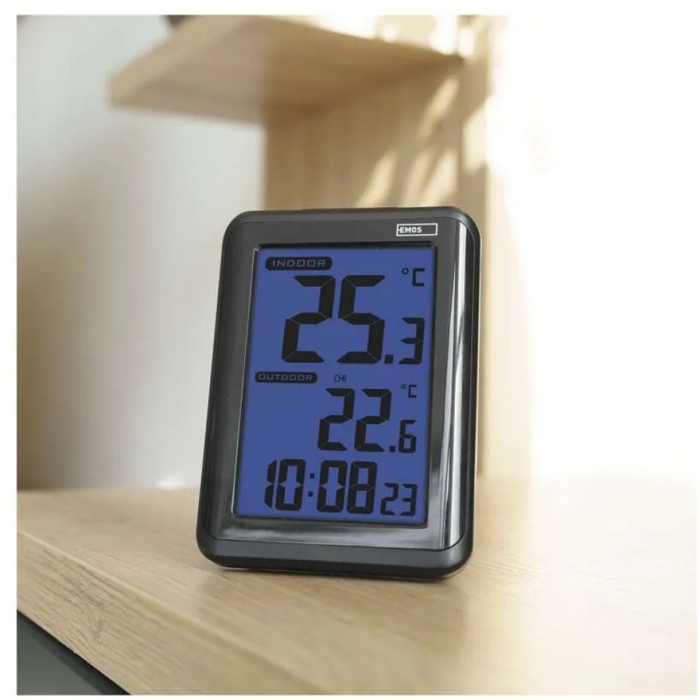 Digitális hőmérő, vezeték nélküli érzékelő, ébresztőóra E8636