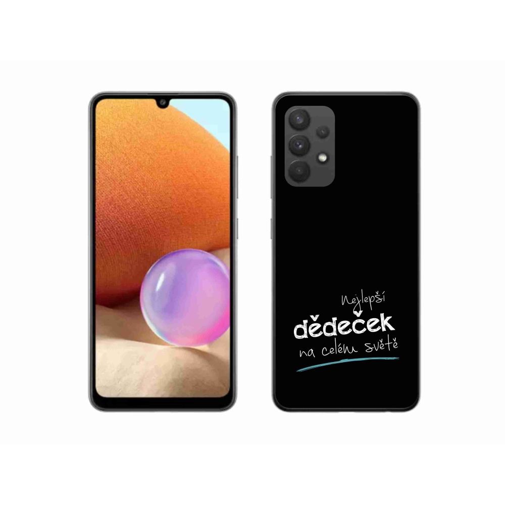 Gél borító mmCase Samsung Galaxy A32 4G - a legjobb nagypapa 3 fekete háttérrel