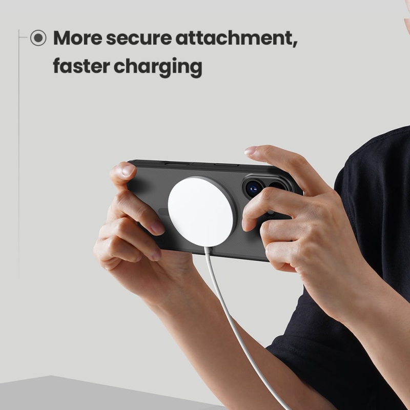 Nillkin Super Frosted PRO mágneses hátsó borítás Apple iPhone 17 átlátszó fekete