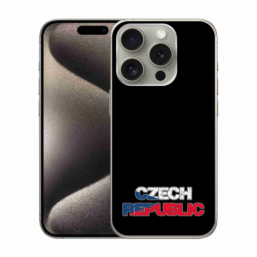 Zselés borítás mmCase iPhone 15 Pro készülékhez - Csehország fekete háttér