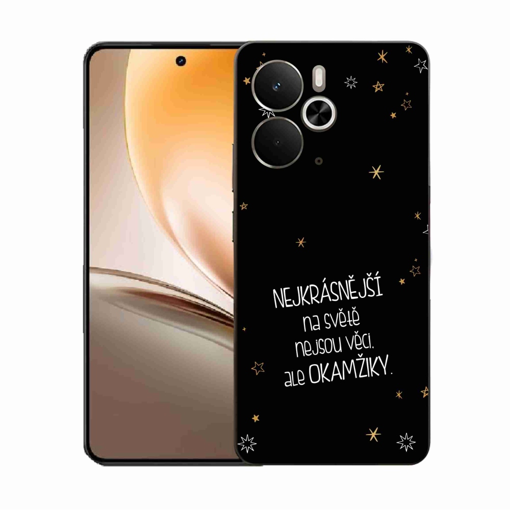 Gél borítás mmCase a Realme 14 5G/14T 5G-n - Idézet 4 fekete háttérrel