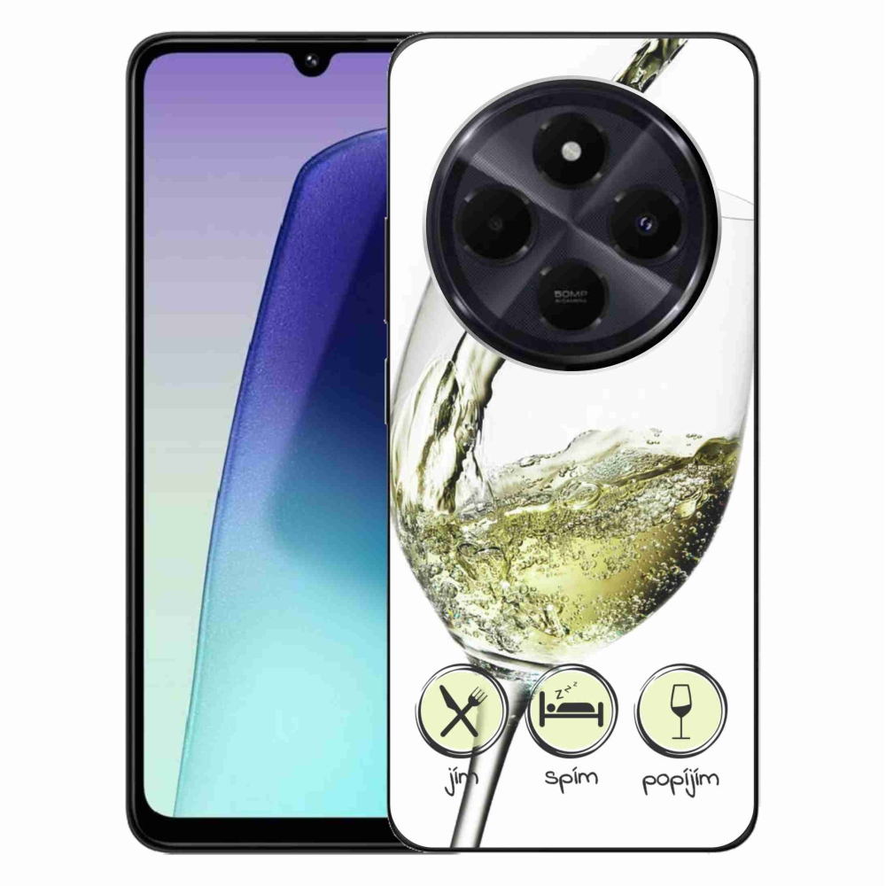 Gél tok mmCase a Xiaomi Redmi 14C/Poco C75-hez - borospohár fehér